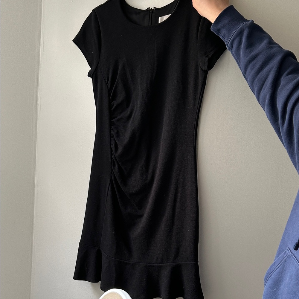 LOFT Ruched Black Dress